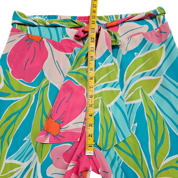 Ashely Stewart Pant Set Womens 18 20 Floral Wide Leg Blue Pink High Rise - Picture 15 of 16